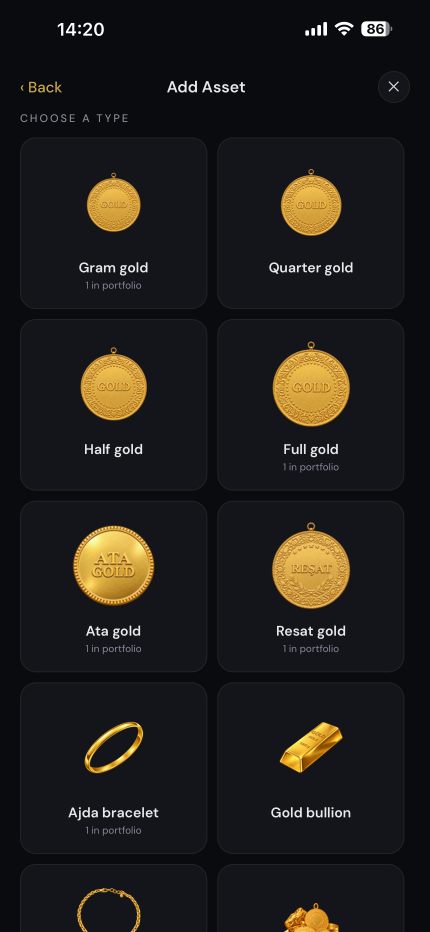 Pick the gold type you own