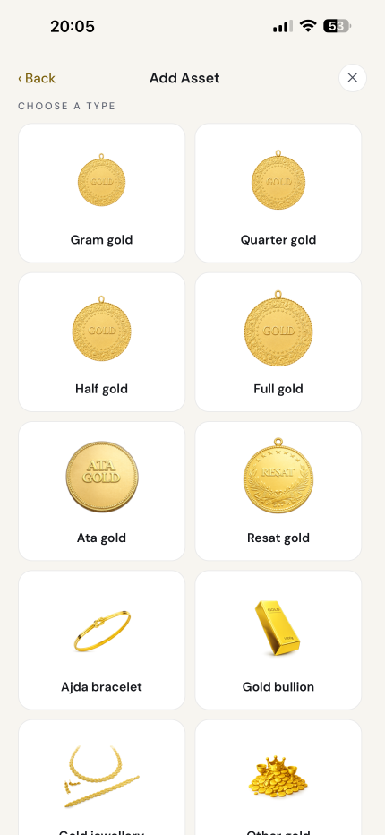 Pick the gold type you own