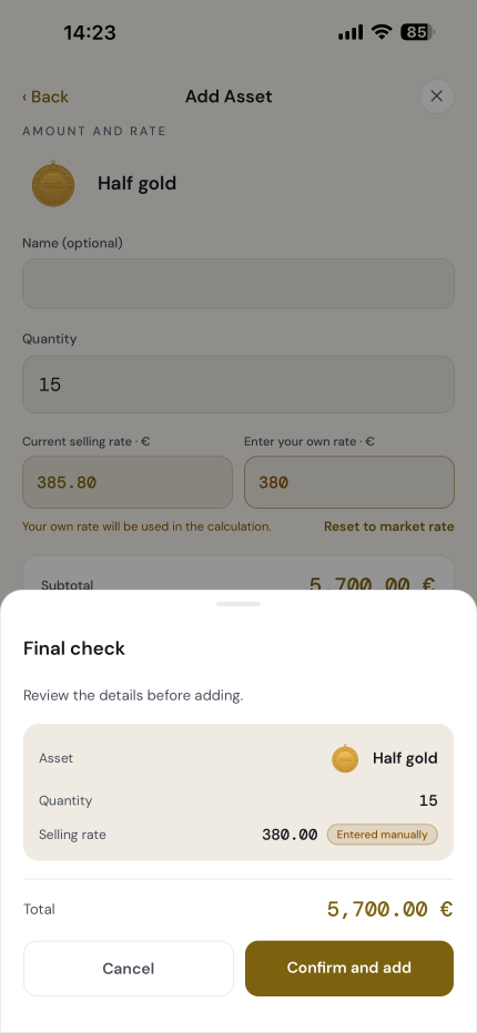 A final check before anything is added